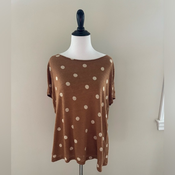 Sezane Linen Polka Dot André Tee - Size Small - Picture 1 of 5